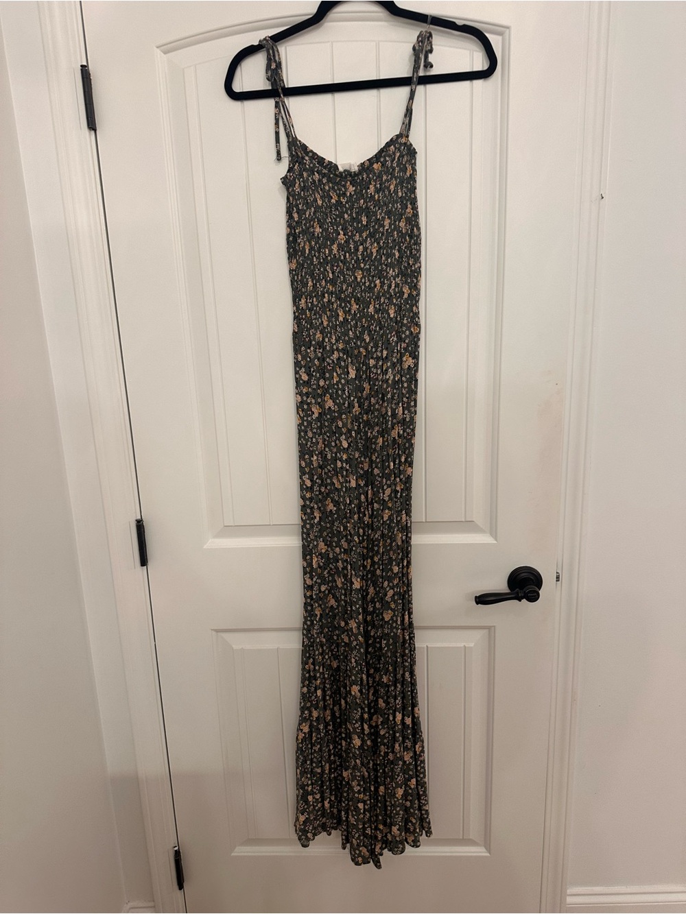 Vici Flare Floral Smocked Jumpsuit with tie straps